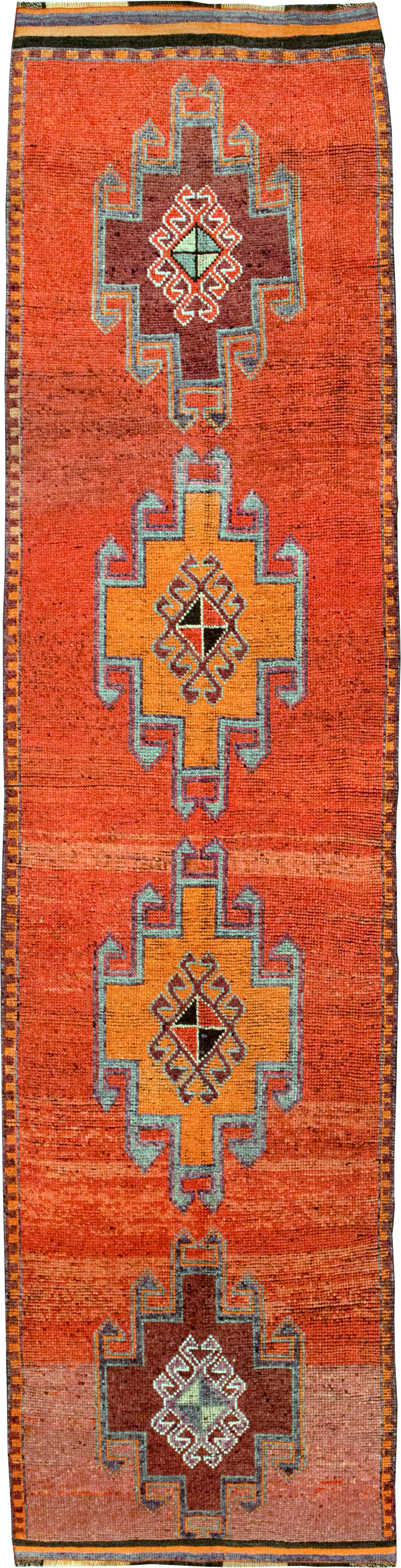 Vintage Turkish Anatolian Tribal Runner, No.31919 - Gss