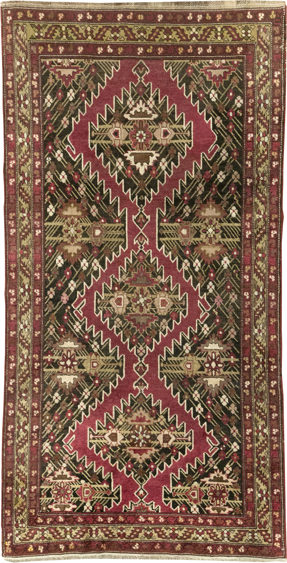 Antique Caucasian Karabagh Accent Rug, No.31923 - Gss