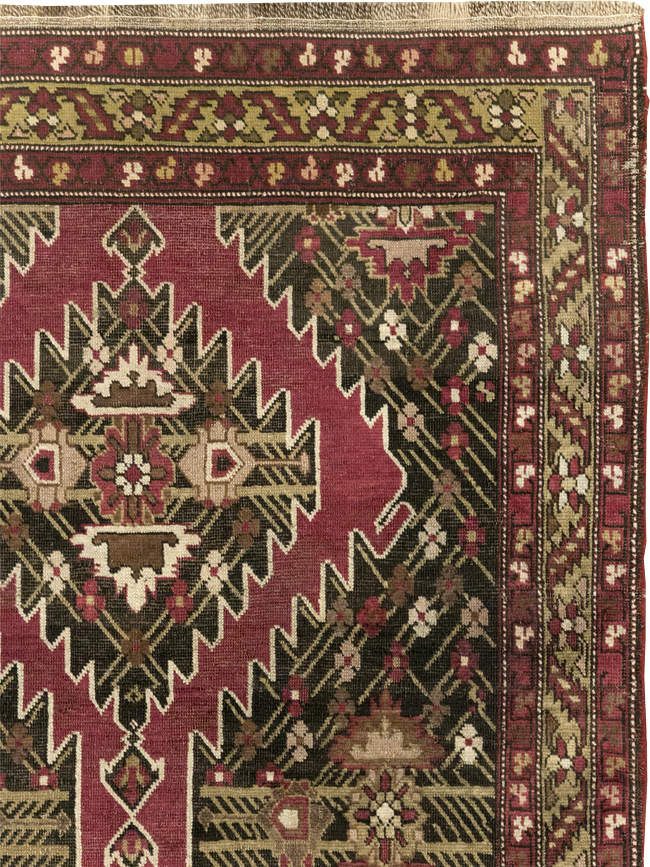 Antique Caucasian Karabagh Accent Rug, No.31923 - Gss