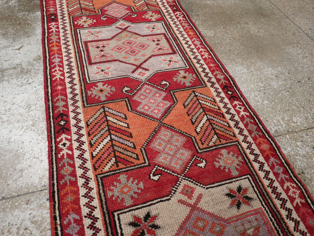 Vintage Turkish Tribal Runner, No.31928 - Gss