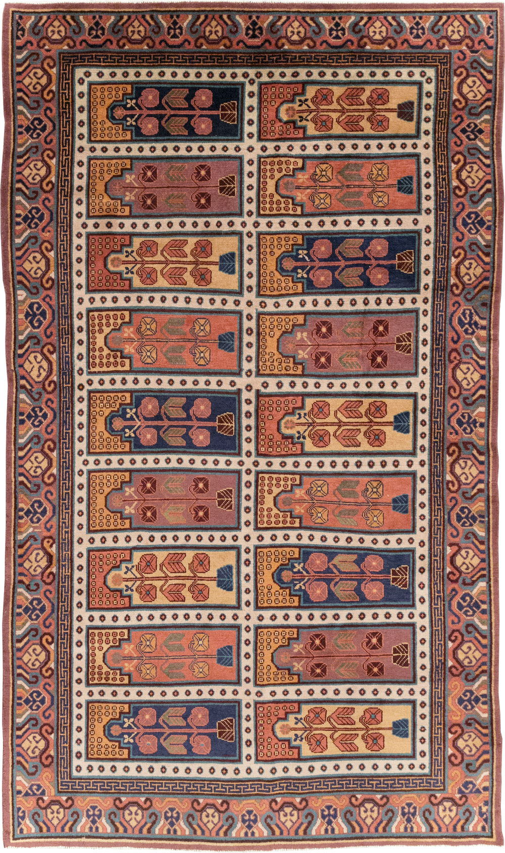 Vintage East Turkestan Khotan Accent Carpet, No.31937 - Gss