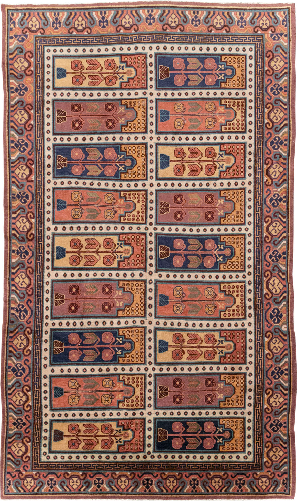 Vintage East Turkestan Khotan Accent Carpet, No.31937 - Gss