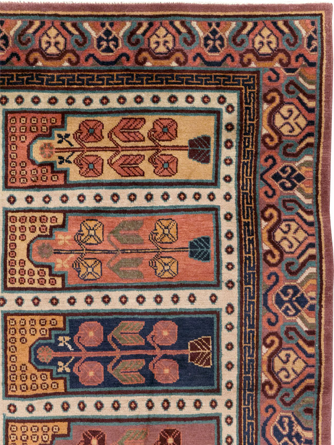 Vintage East Turkestan Khotan Accent Carpet, No.31937 - Gss