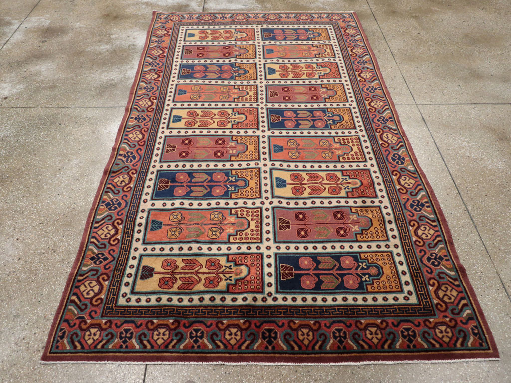 Vintage East Turkestan Khotan Accent Carpet, No.31937 - Gss