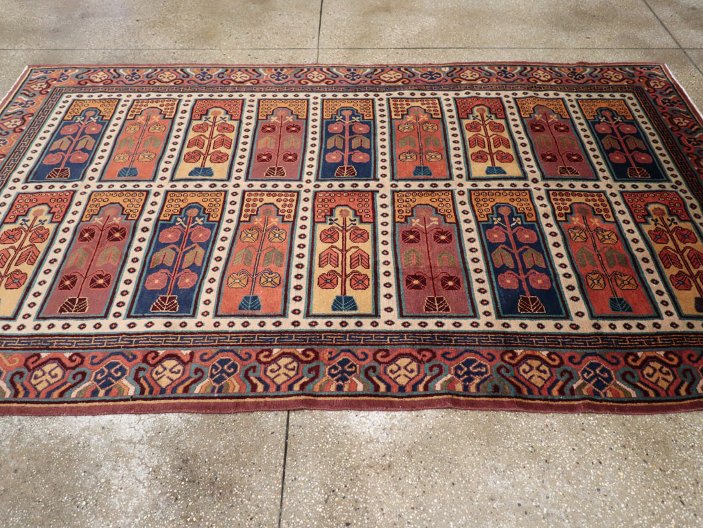 Vintage East Turkestan Khotan Accent Carpet, No.31937 - Gss