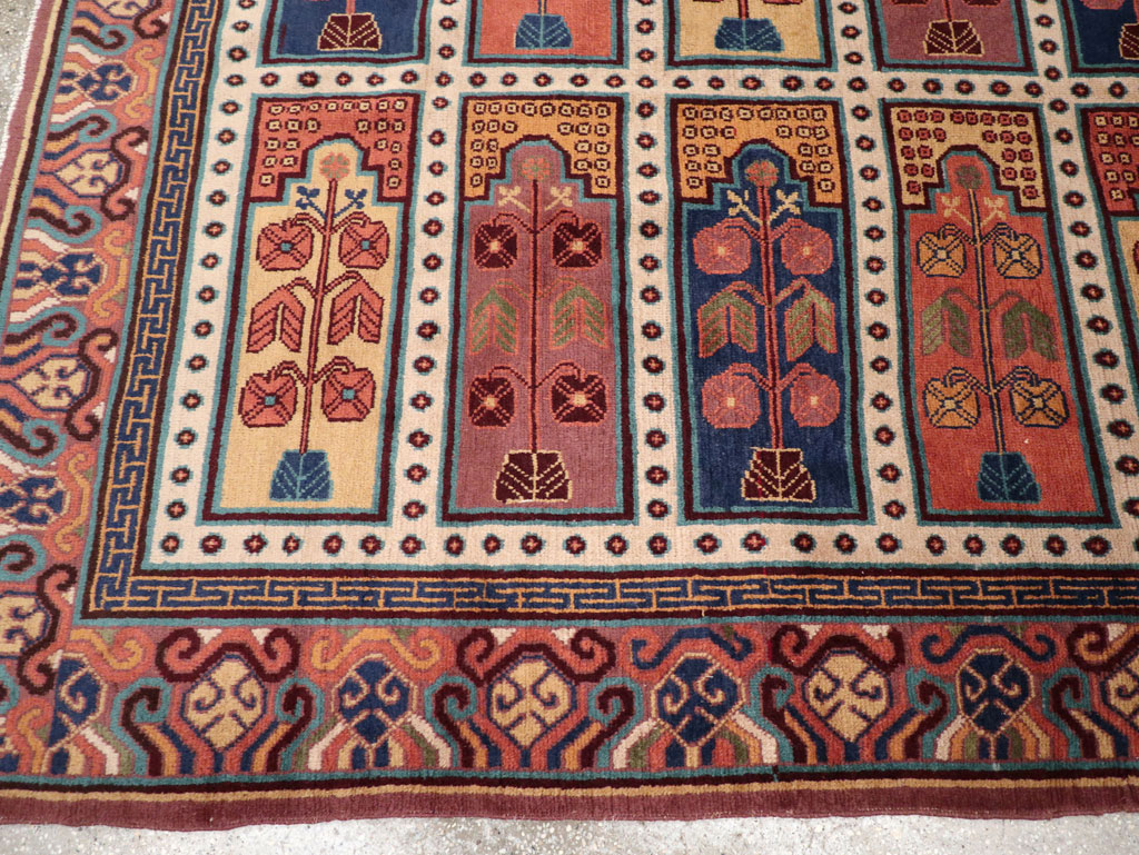 Vintage East Turkestan Khotan Accent Carpet, No.31937 - Gss