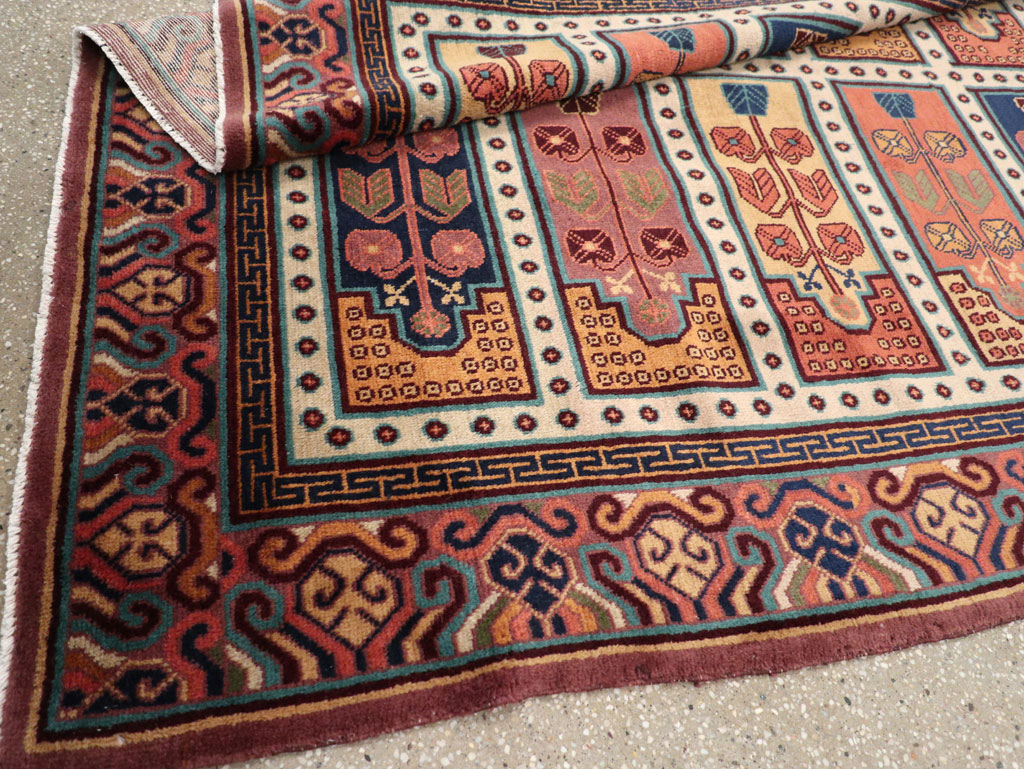Vintage East Turkestan Khotan Accent Carpet, No.31937 - Gss
