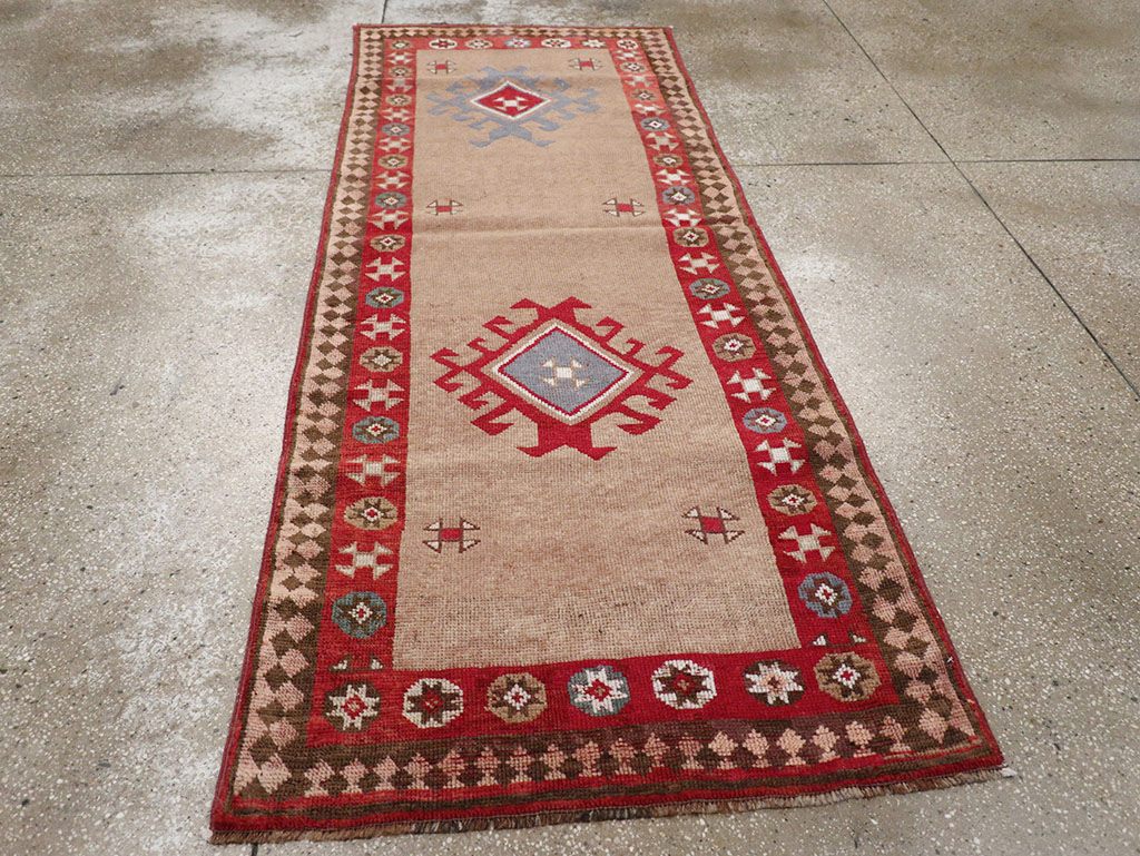 Antique Persian Camel Hair Serab Runner, No.31940 - Gss