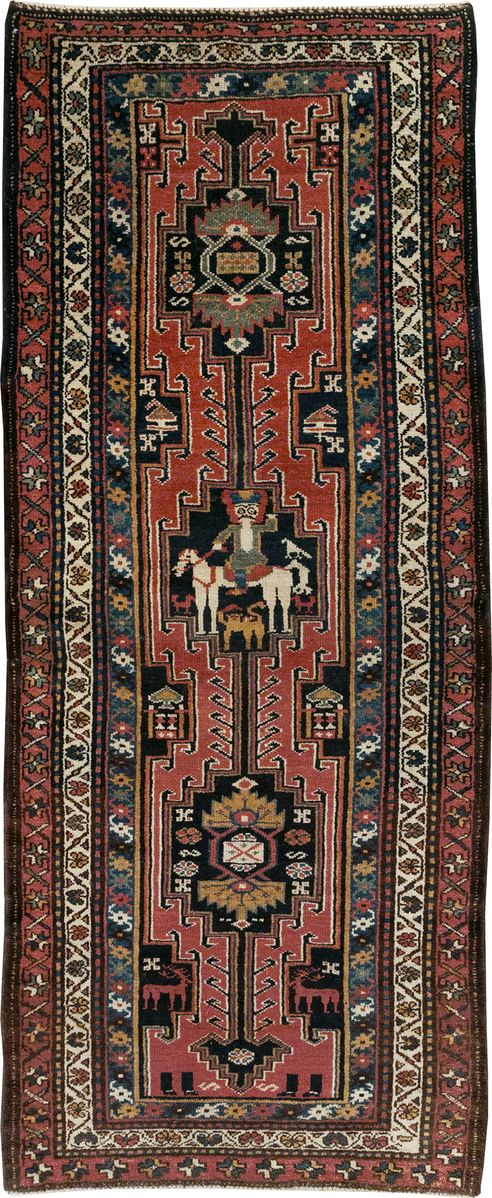 Antique Persian Kurdish Pictorial Rug, No.31953 - Gss