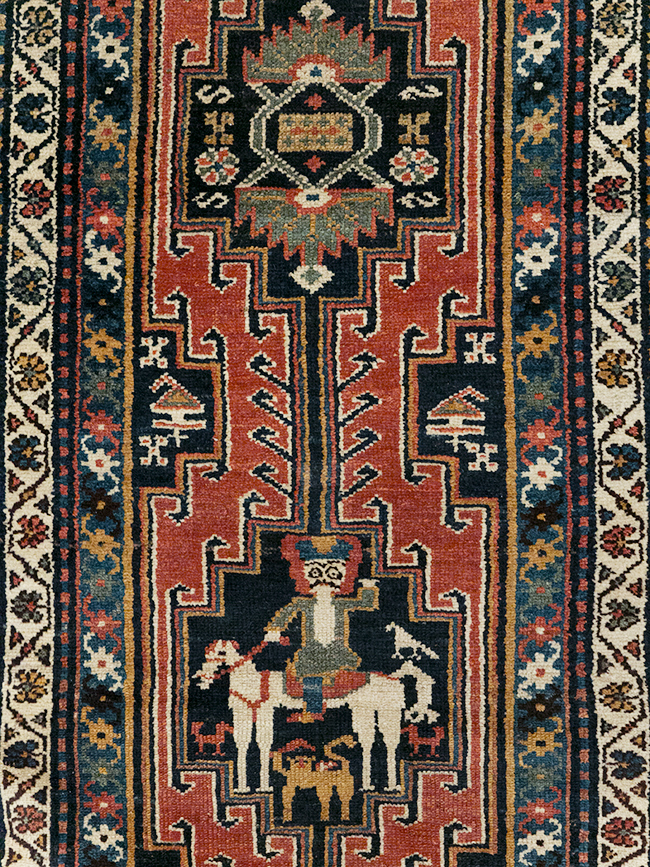 Antique Persian Kurdish Pictorial Rug, No.31953 - Gss
