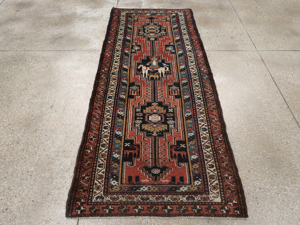Antique Persian Kurdish Pictorial Rug, No.31953 - Gss