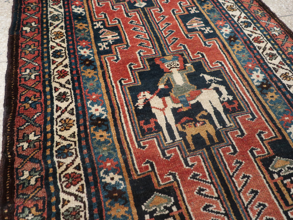 Antique Persian Kurdish Pictorial Rug, No.31953 - Gss
