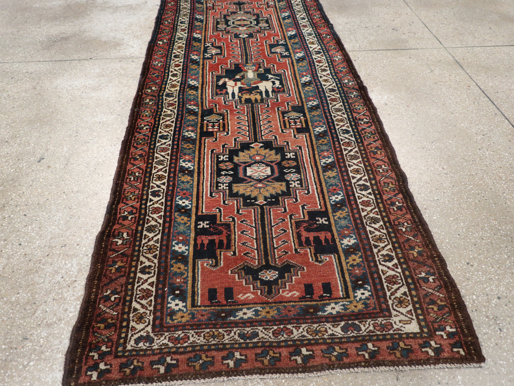 Antique Persian Kurdish Pictorial Rug, No.31953 - Gss