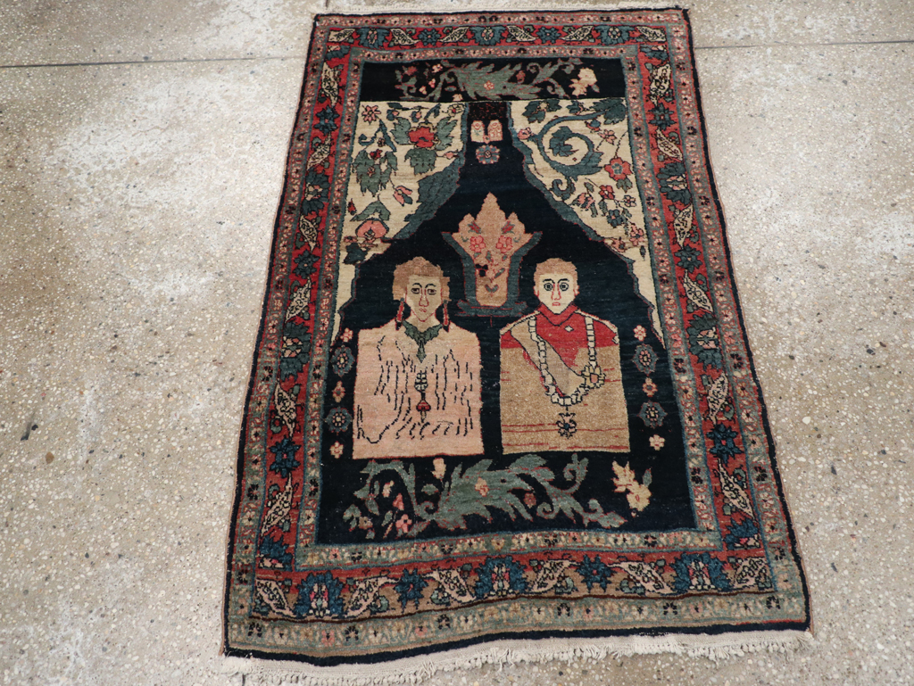 Antique Persian Bidjar Pictorial Rug, No.31954 - Gss