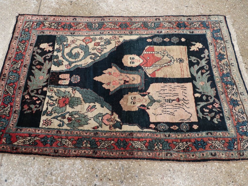 Antique Persian Bidjar Pictorial Rug, No.31954 - Gss