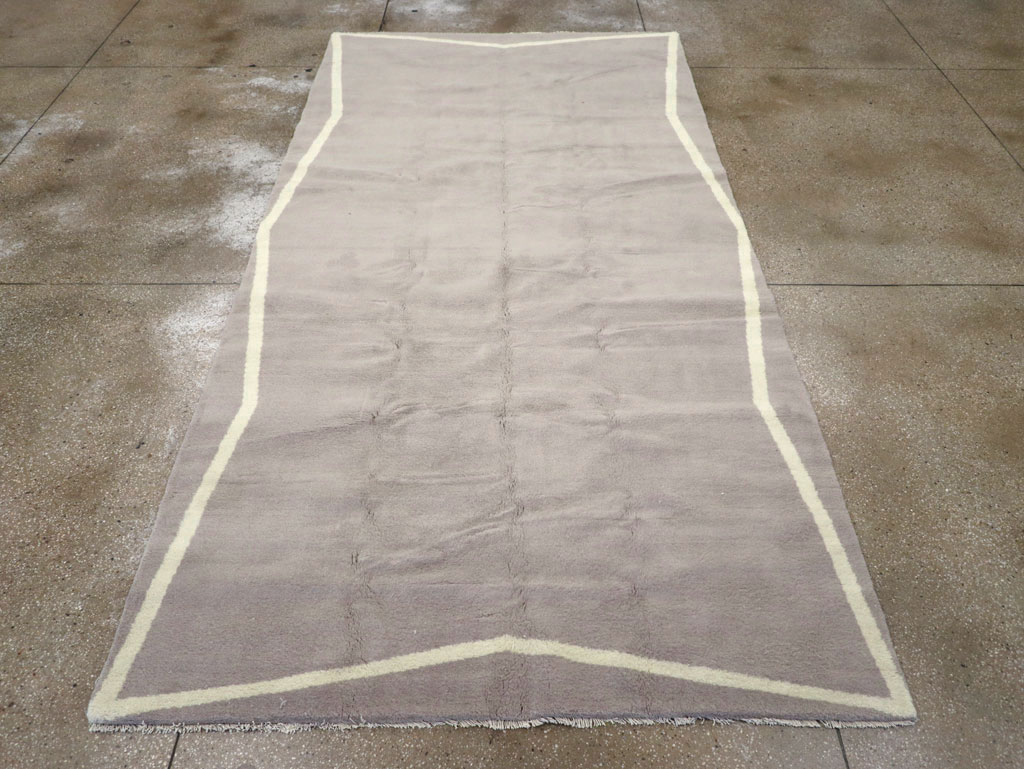 Modern Turkish Art Deco Wide Gallery Runner, No.31960 - Gss