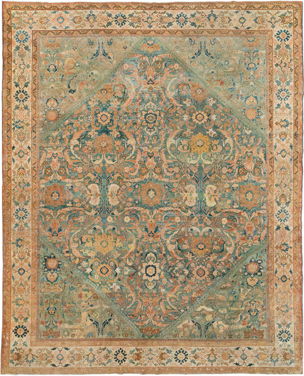 Antique Persian Mahal Room Size Carpet, No.31964 - Gss
