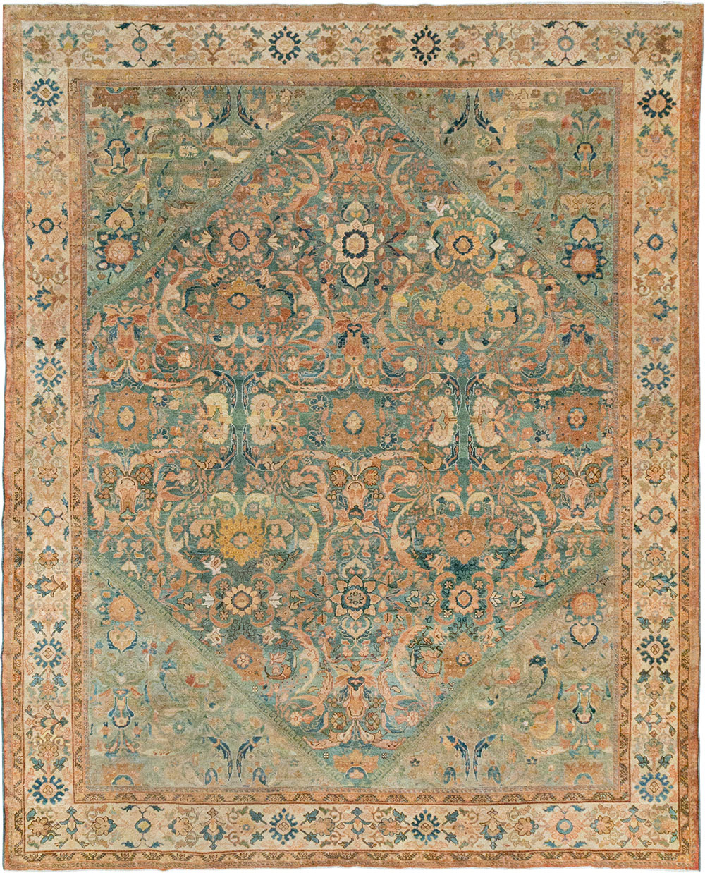 Antique Persian Mahal Room Size Carpet, No.31964 - Gss