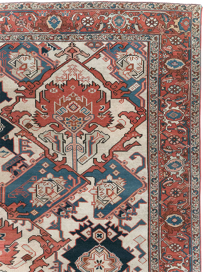 Antique Persian Heriz Carpet, No.31965 - Gss