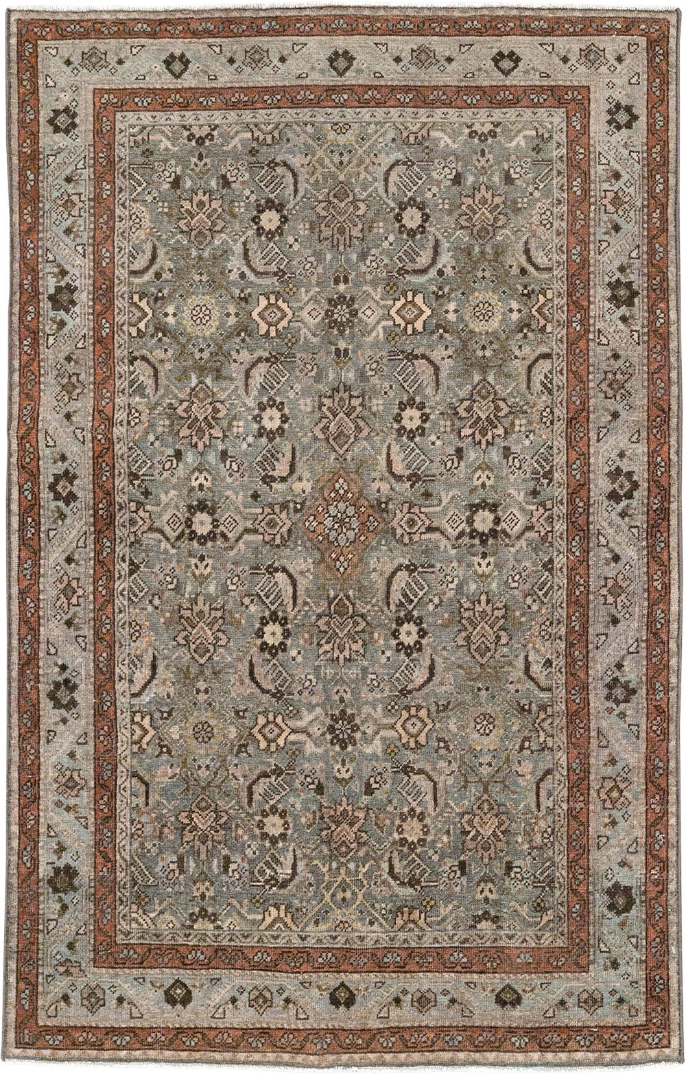 Antique Persian Tabriz Throw Rug, No.31985 - Gss