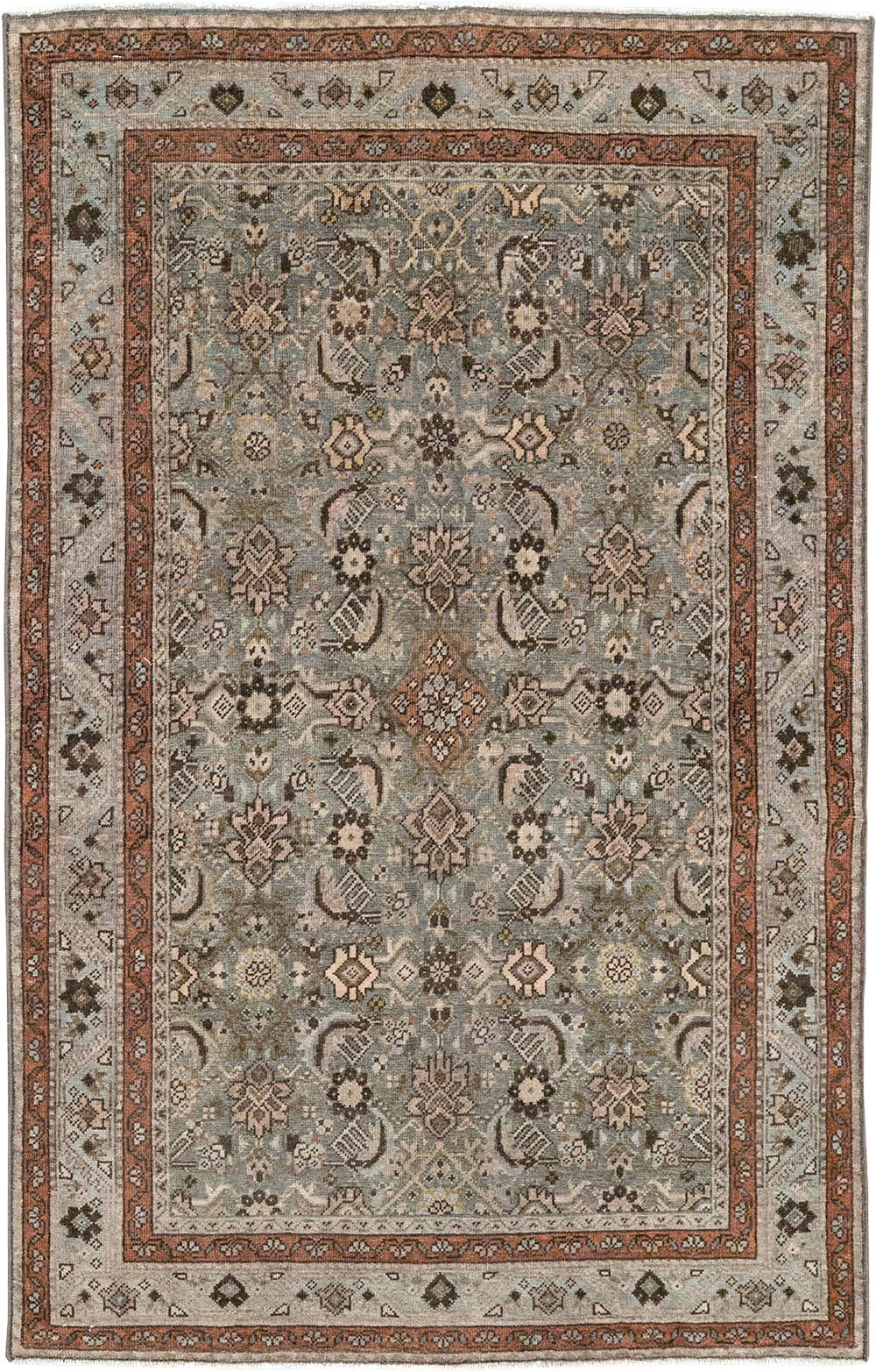 Antique Persian Tabriz Throw Rug, No.31985 - Gss