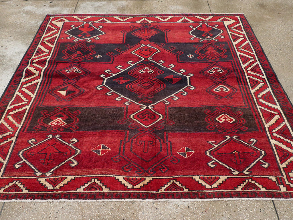 Vintage Persian Lori Square Accent Rug, No.31998 - Gss