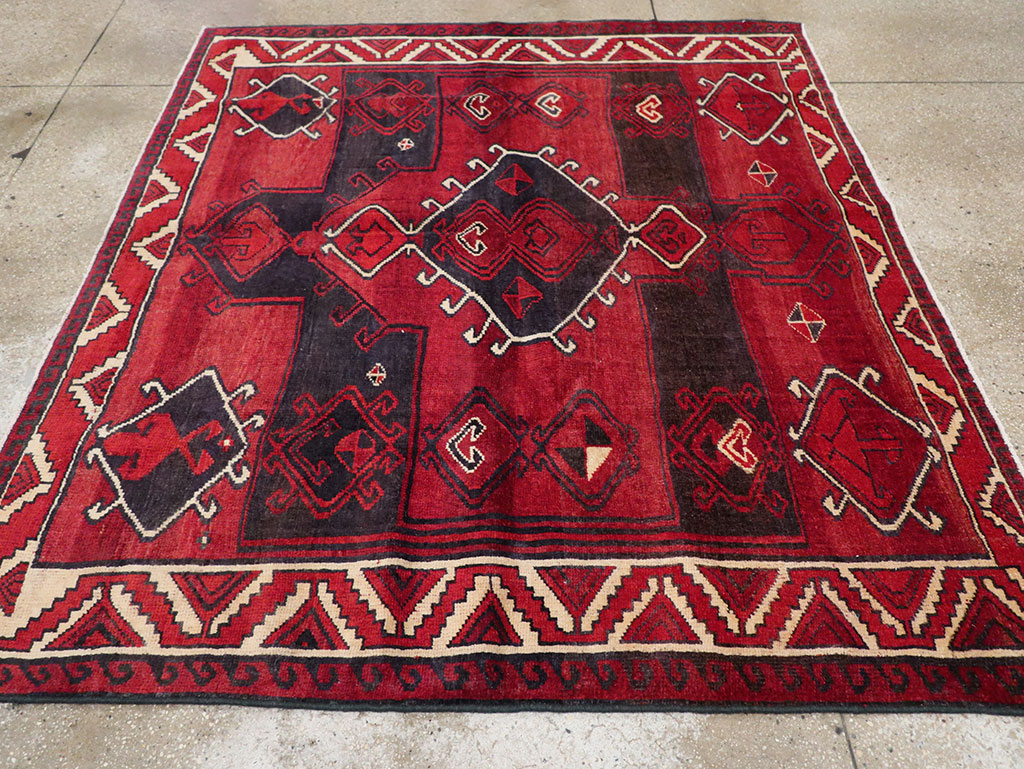 Vintage Persian Lori Square Accent Rug, No.31998 - Gss
