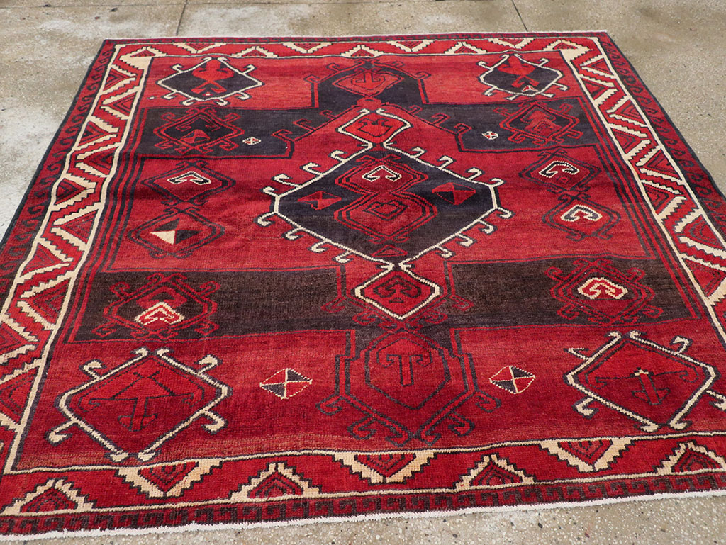 Vintage Persian Lori Square Accent Rug, No.31998 - Gss