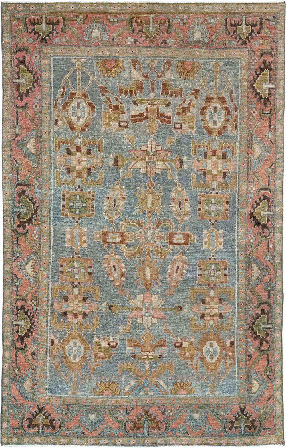 Vintage Persian Malayer Throw Rug, No.31999 - Gss
