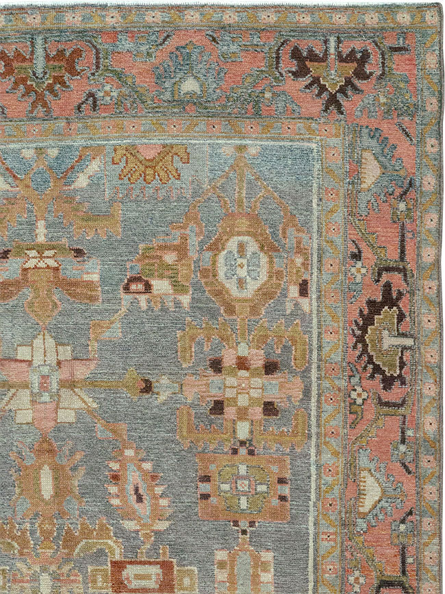 Vintage Persian Malayer Throw Rug, No.31999 - Gss