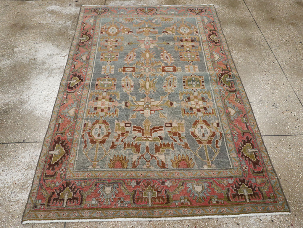 Vintage Persian Malayer Throw Rug, No.31999 - Gss