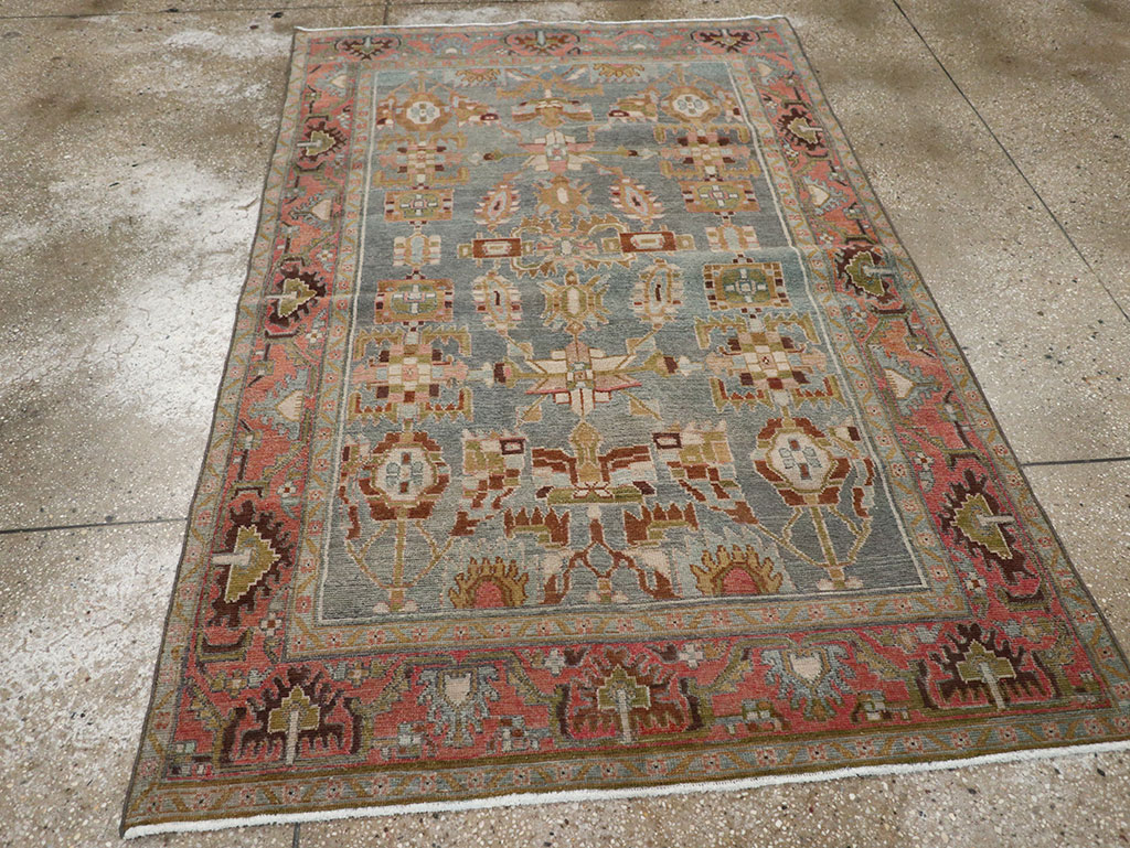 Vintage Persian Malayer Throw Rug, No.31999 - Gss