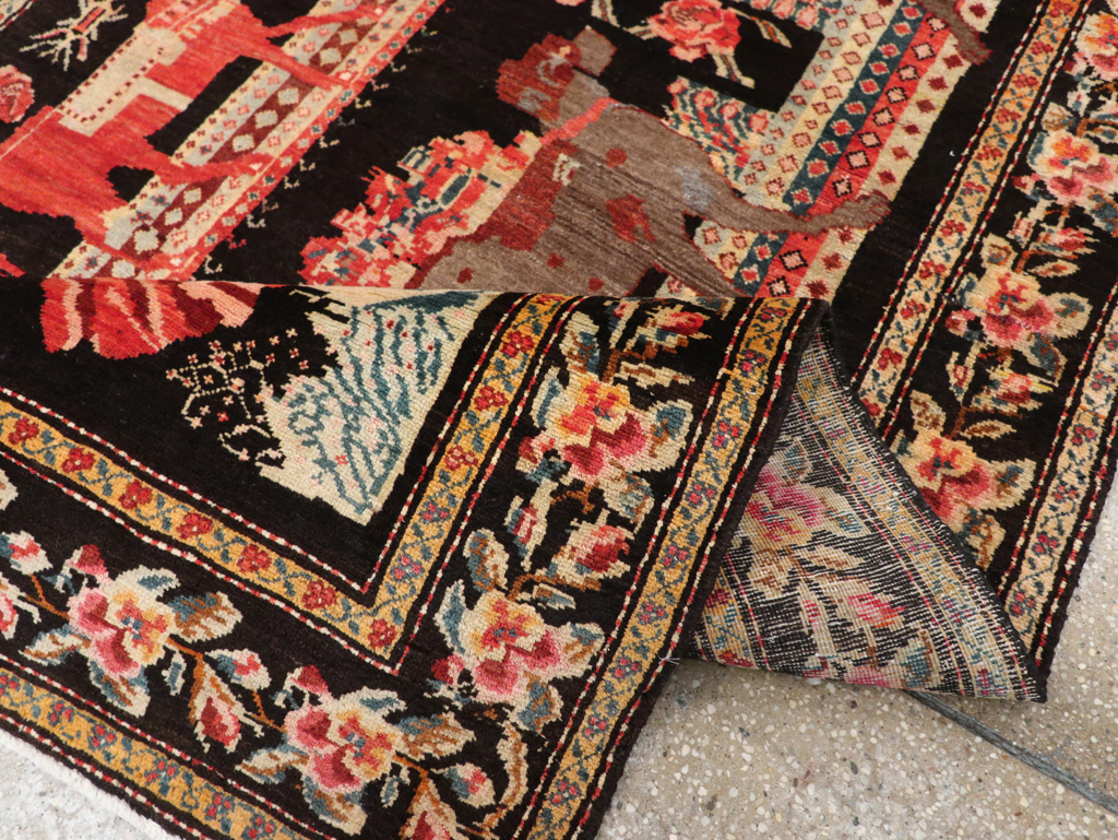 Vintage Pictorial Karabagh Rug, No.32009 - Gss