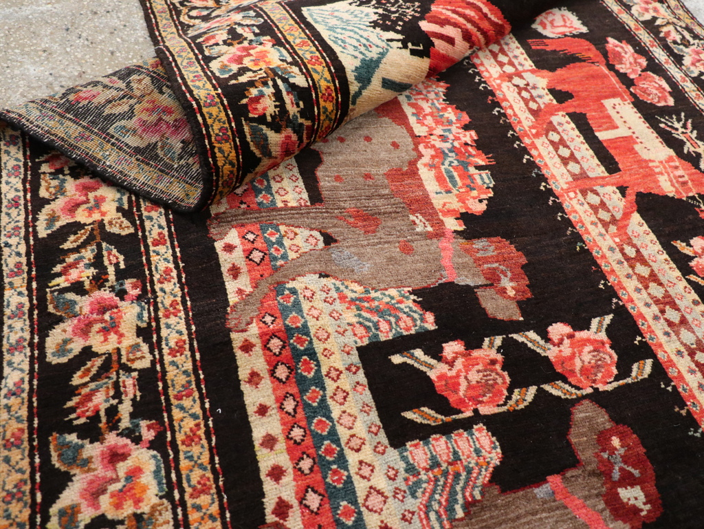 Vintage Pictorial Karabagh Rug, No.32009 - Gss