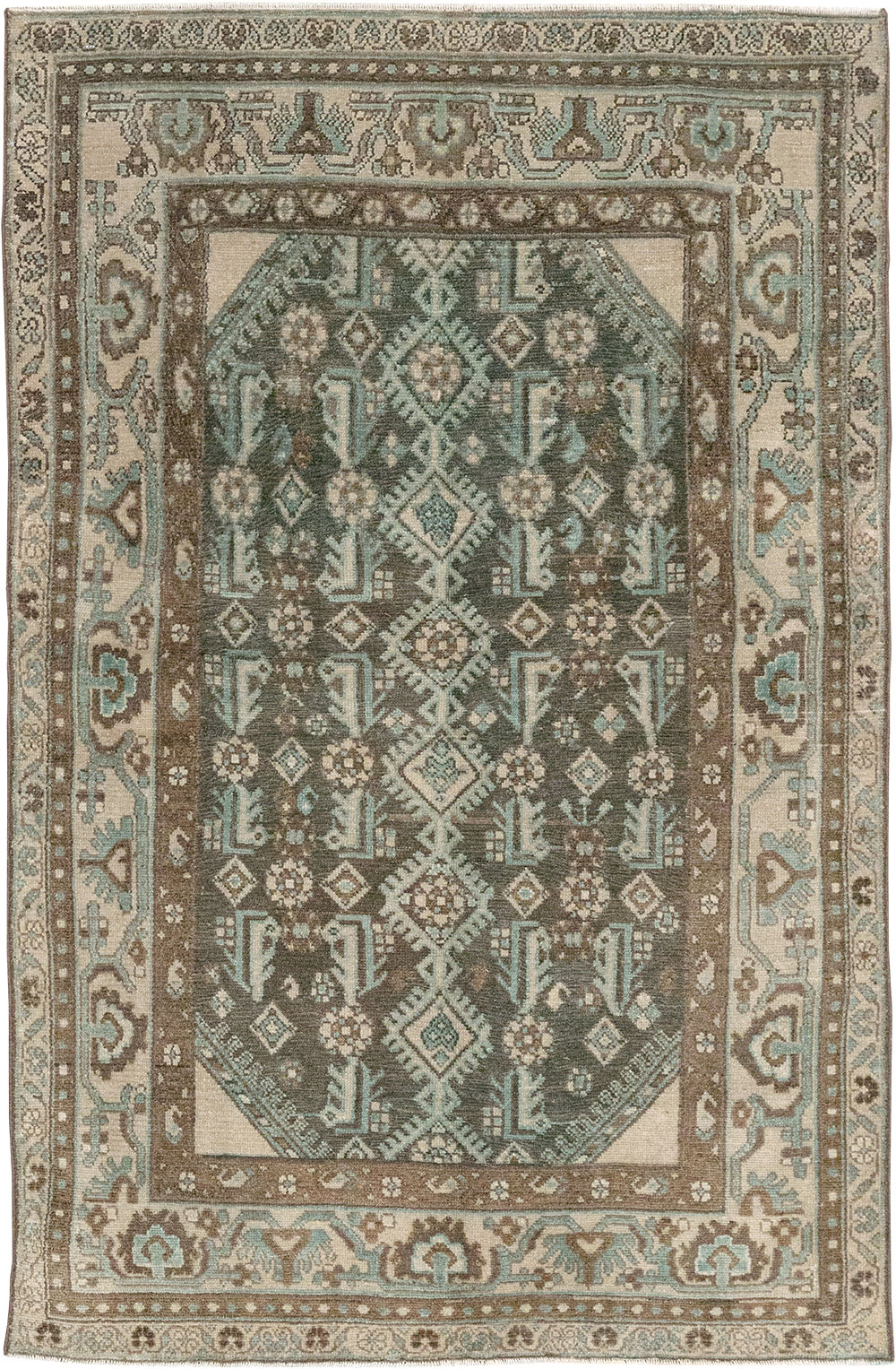 Vintage Persian Malayer Throw Rug, No.32013 - Gss