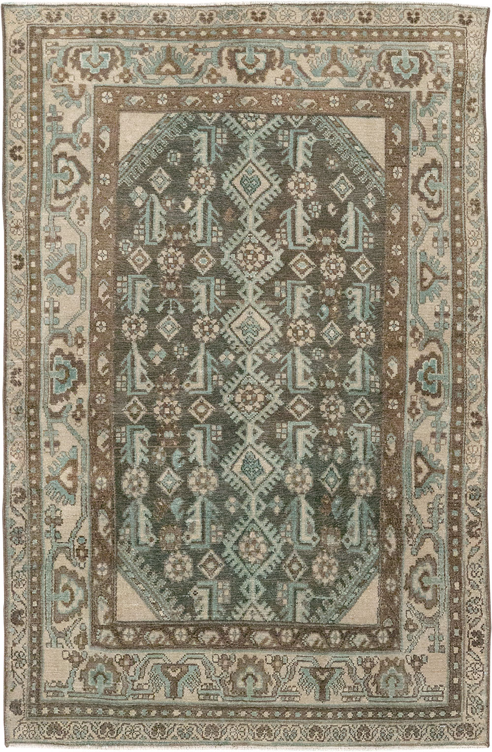 Vintage Persian Malayer Throw Rug, No.32013 - Gss