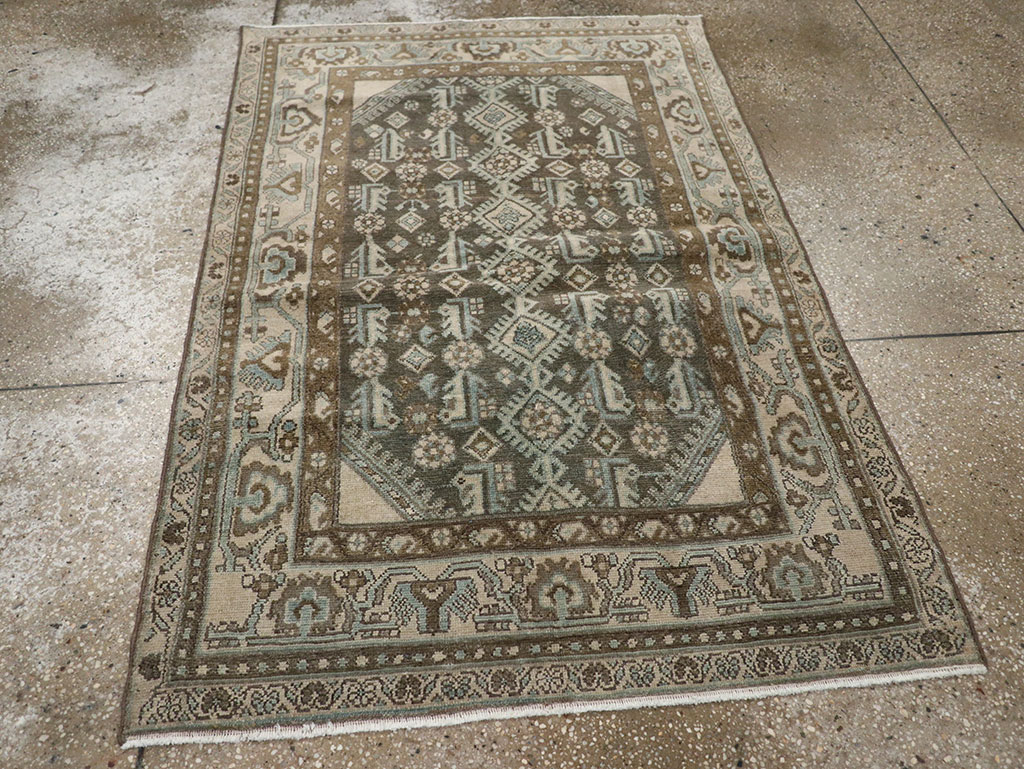 Vintage Persian Malayer Throw Rug, No.32013 - Gss