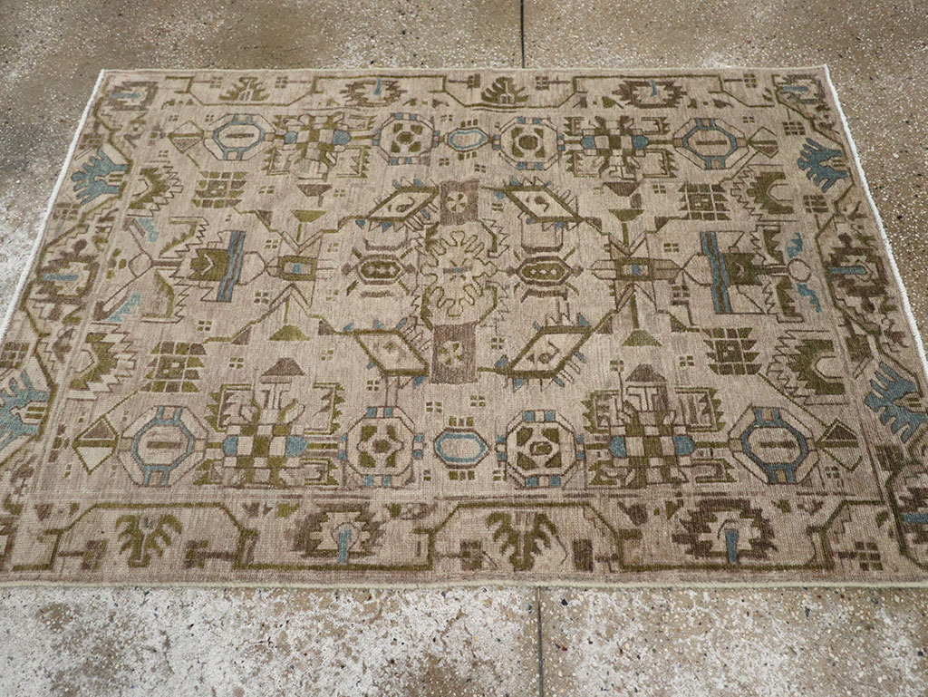 Vintage Persian Malayer Throw Rug (Pair: 1 of 2), No.32016 - Gss