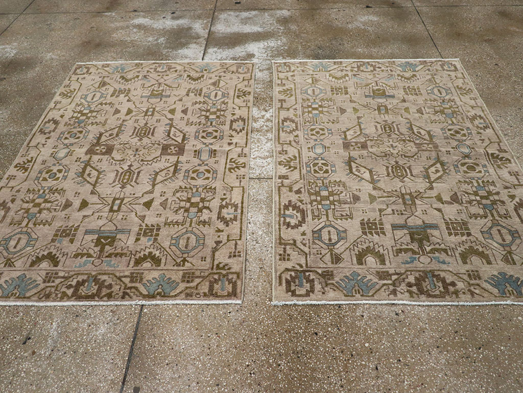 Vintage Persian Malayer Throw Rug (Pair: 1 of 2), No.32016 - Gss