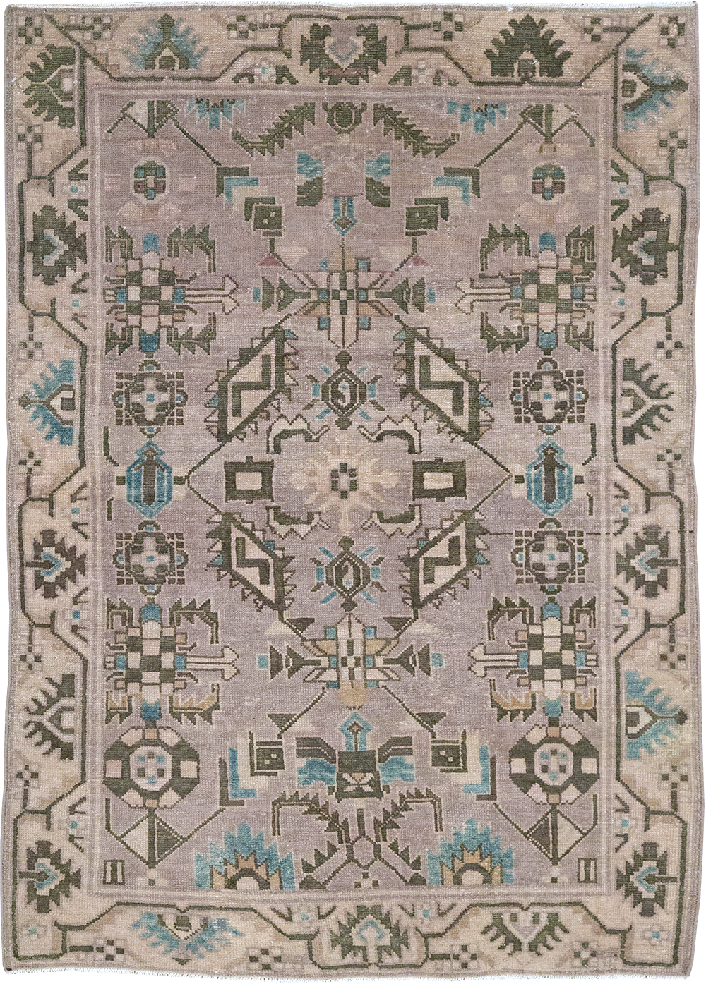 Vintage Persian Malayer Throw Rug, No.32017 - Gss