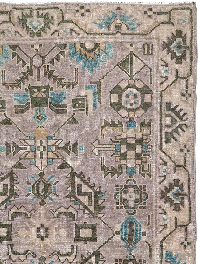 Vintage Persian Malayer Throw Rug, No.32017 - Gss