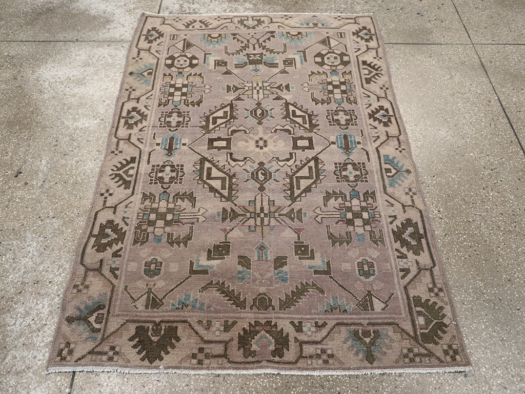 Vintage Persian Malayer Throw Rug, No.32017 - Gss