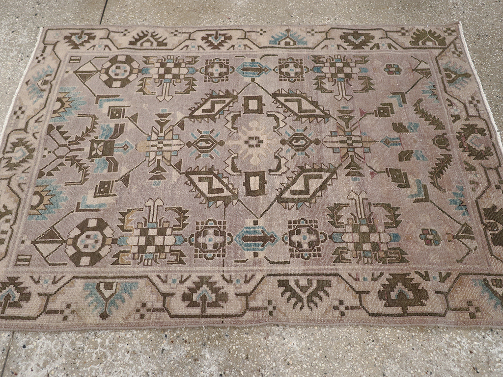 Vintage Persian Malayer Throw Rug, No.32017 - Gss