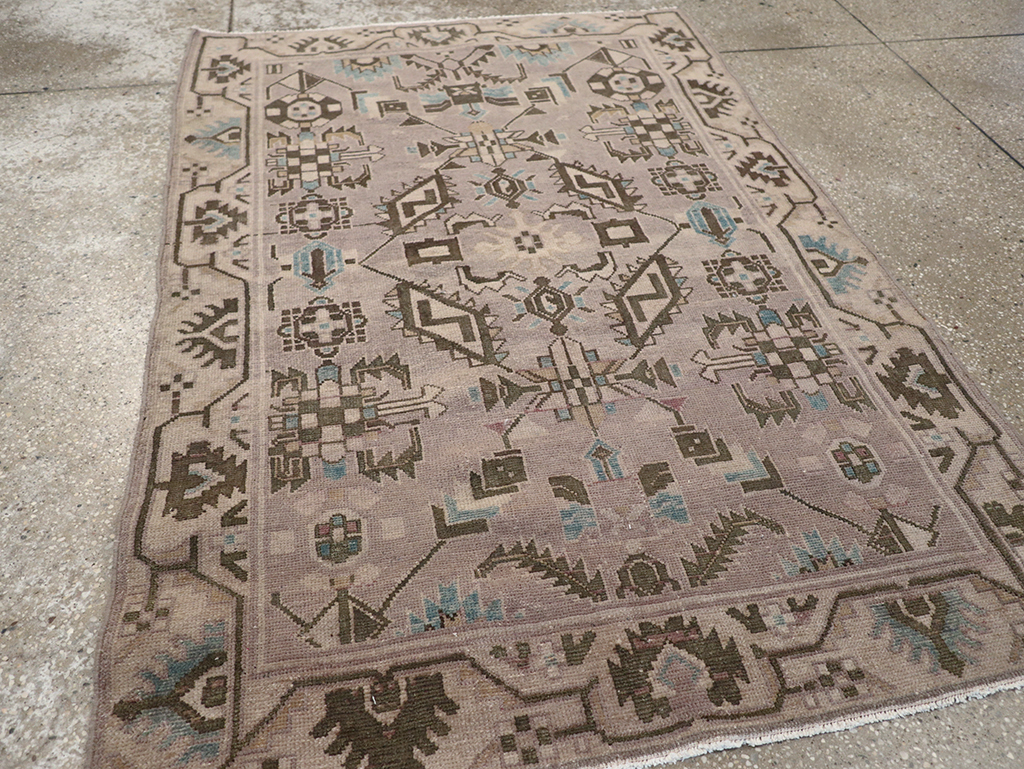 Vintage Persian Malayer Throw Rug, No.32017 - Gss