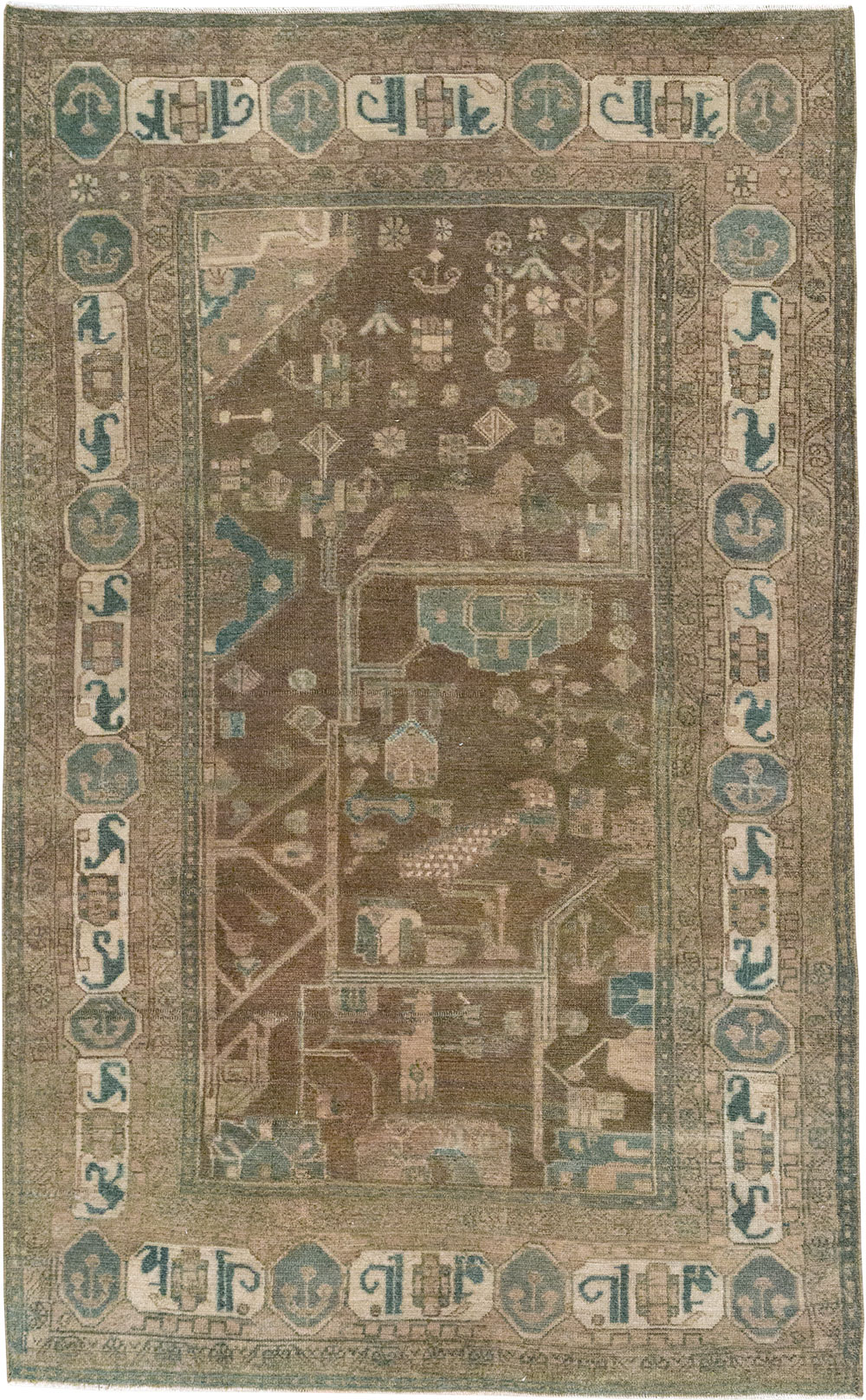 Vintage Persian Malayer Accent Rug, No.32019 - Gss