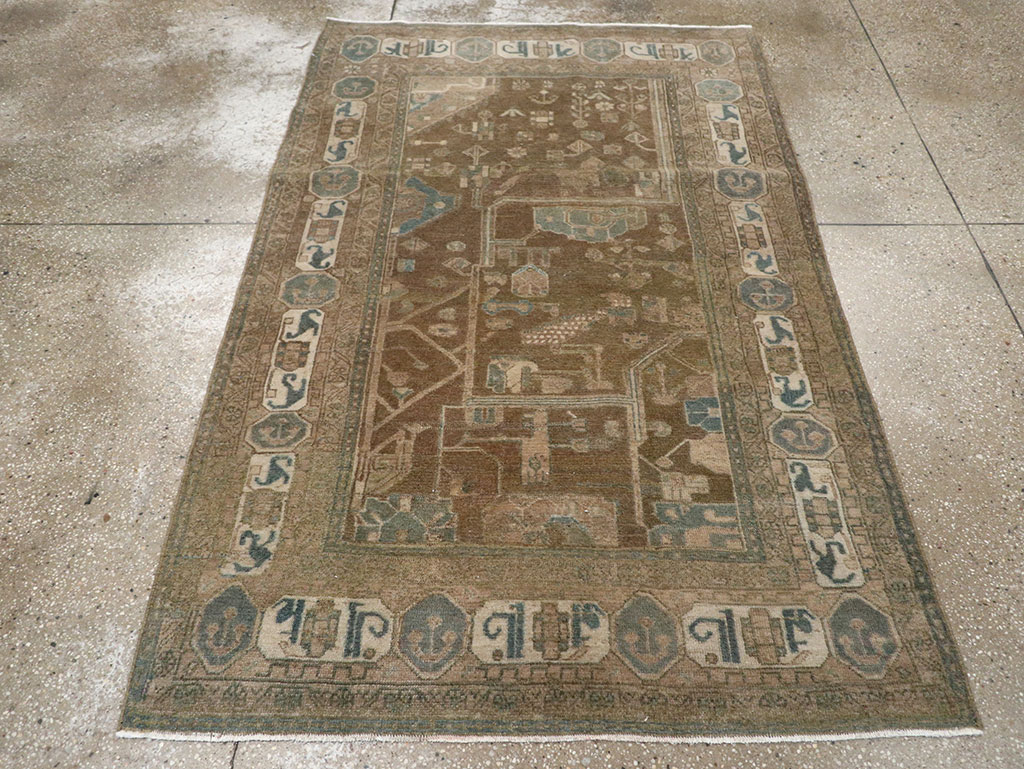 Vintage Persian Malayer Accent Rug, No.32019 - Gss