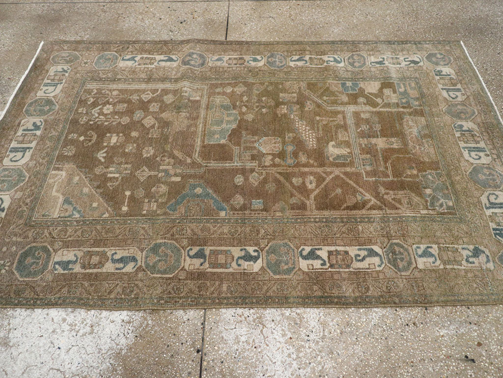 Vintage Persian Malayer Accent Rug, No.32019 - Gss