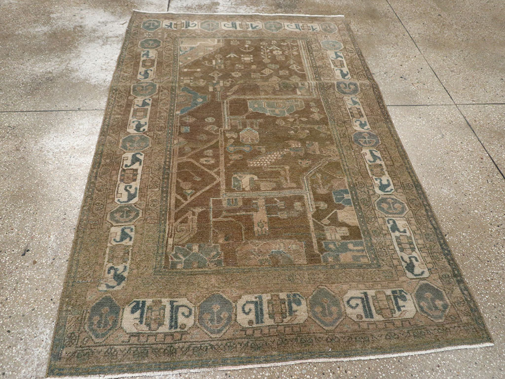 Vintage Persian Malayer Accent Rug, No.32019 - Gss