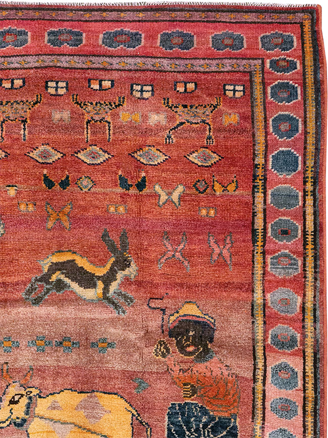 Vintage Persian Lori Pictorial Rug, No.32031 - Gss