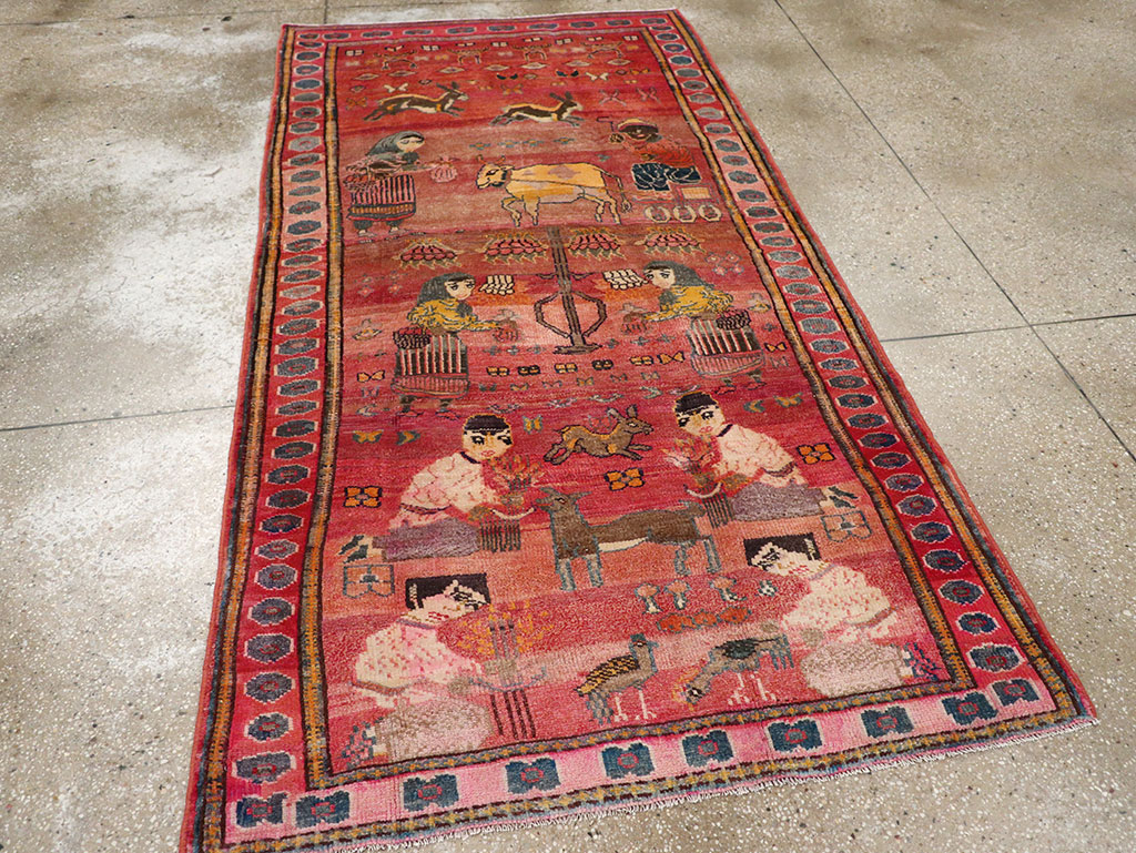 Vintage Persian Lori Pictorial Rug, No.32031 - Gss